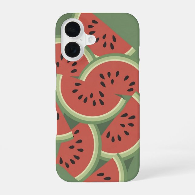Funda Para iPhone 16 Vintage Watermelon Slices (Reverso )