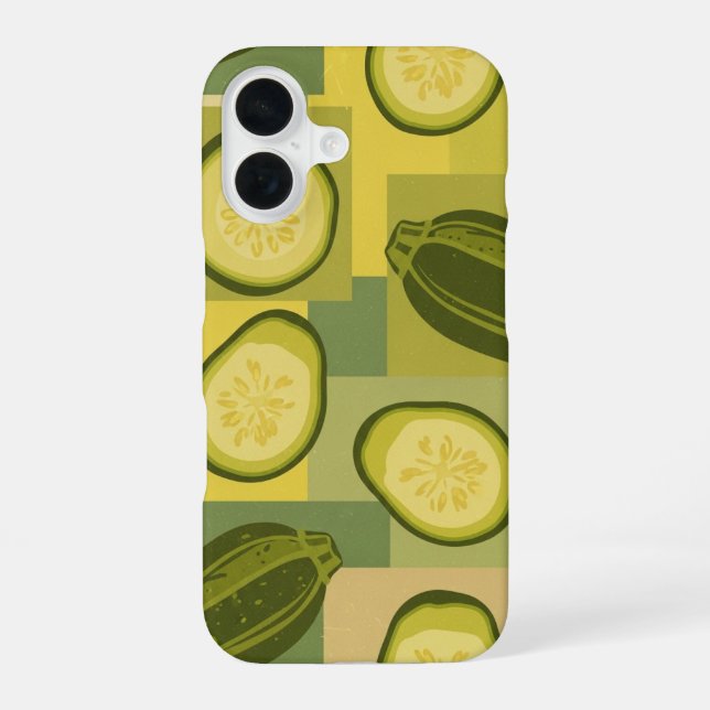 Funda Para iPhone 16 Vintage Zucchini Slice Pattern (Reverso )