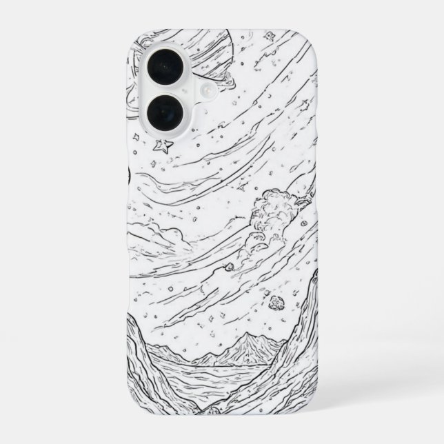 Funda Para iPhone 16 Vista de dibujo celestial (Reverso )