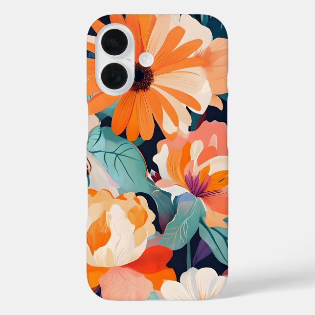 Funda para iPhone 16 Vivid Bold Diseño Floral (Reverso )