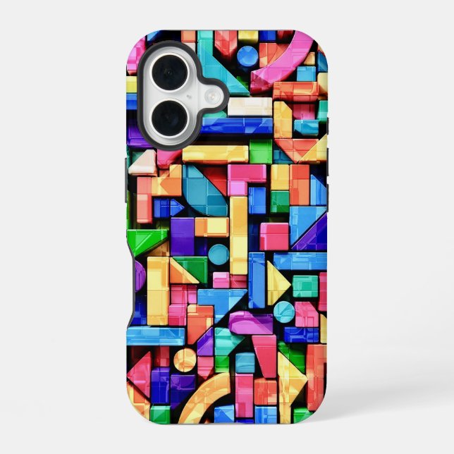 Funda Para iPhone 16 Vivid Geometric Flow (Reverso )