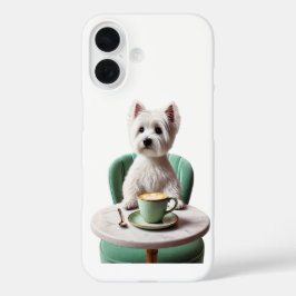 funda para iPhone 16 - Westie con latte