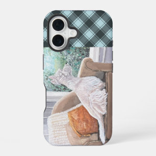 Funda Para iPhone 16 Westie mirando por una ventana
