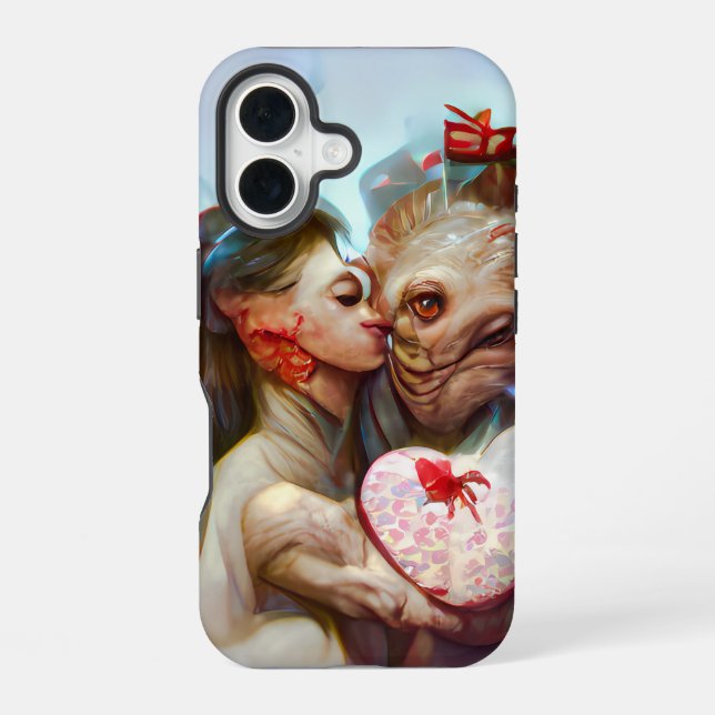 Funda Para iPhone 16 Whimsical Alien Romance (Reverso )