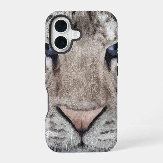 Funda Para iPhone 16 White Tiger Head  (Reverso )