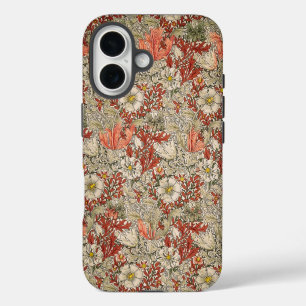 Funda Para iPhone 16 William Morris Floral Vintage Roja Compton Primave