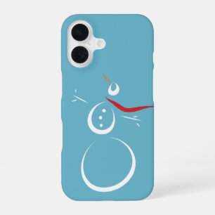 Funda Para iPhone 16 Winter Cyan Cute Snowman