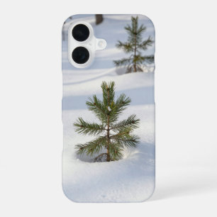 Funda Para iPhone 16 Winter Pine Saplings Deep Snow Phone Case