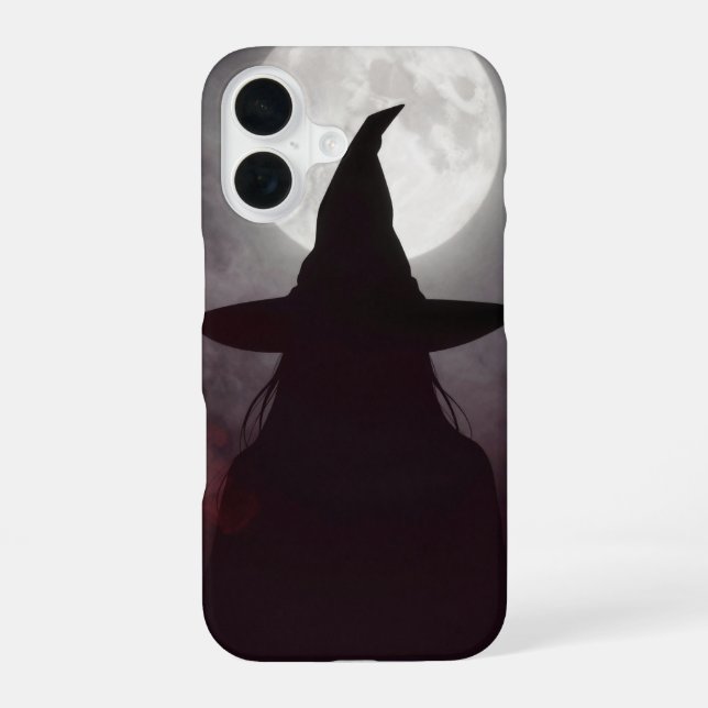 Funda Para iPhone 16 Witch Hat Silhouette Full Moon Case (Reverso )