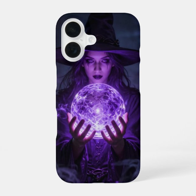 Funda Para iPhone 16 Witch with Glowing Orb Purple Case (Reverso )