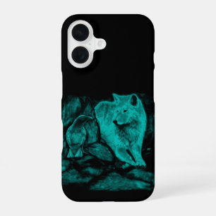 Funda Para iPhone 16 Wolf y Raven en la noche