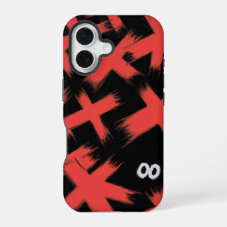 Funda Para iPhone 16 "Xs rojas en negro con ojos ocultos"