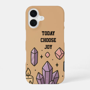 Funda Para iPhone 16 Zen Crystal Flat Lay 'Hoy Elige Alegría'