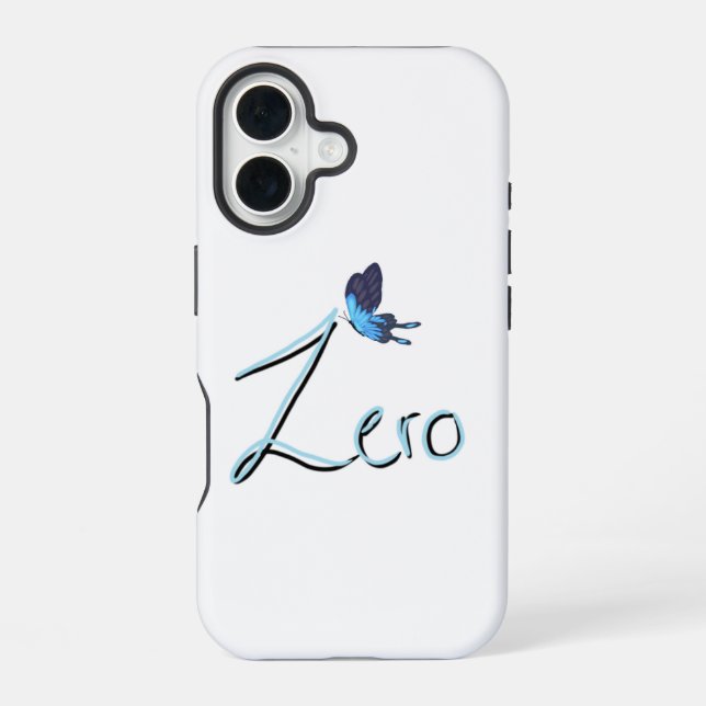 Funda Para iPhone 16 ZERO Mariposa Azul Negro y Azul Gradiente iPhone (Reverso )