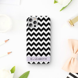 Funda Para iPhone 16 Zigzag en blanco y negro, patrón de Chevron, tu no