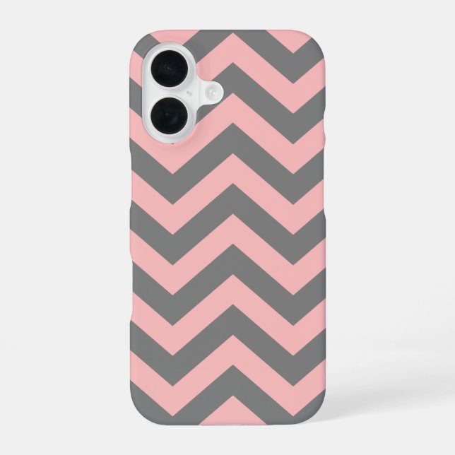 Funda Para iPhone 16 Zigzag rosa y gris (Reverso )
