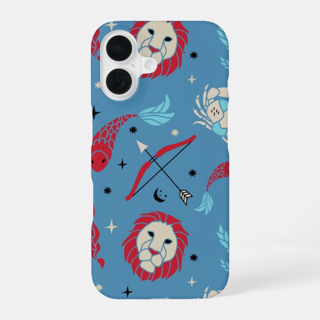 Funda Para iPhone 16 Zodíaco Azul Audaz (Reverso )