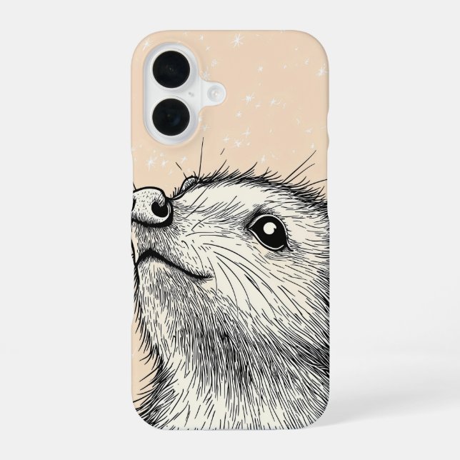Funda Para iPhone 16 Zorro de geometría nocturna (Reverso )
