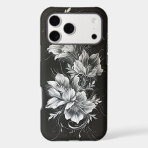 Funda para iPhone 17 floral monocroma de lujo