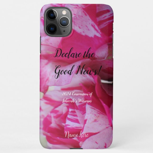 Funda Para iPhone 2024 JW convention Roses photo and name (Reverso)