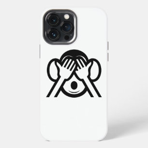 Funda Para iPhone 13 Pro Max 3 Monos Sabios Mizaru 見ざる No Ver Emoji Malvado