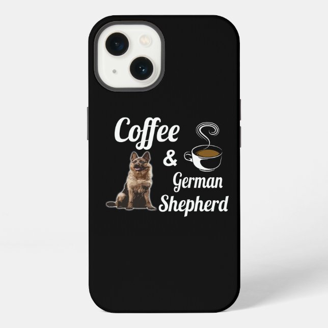 Funda Para iPhone 4 Café Y Pastor Alemán (Reverso )
