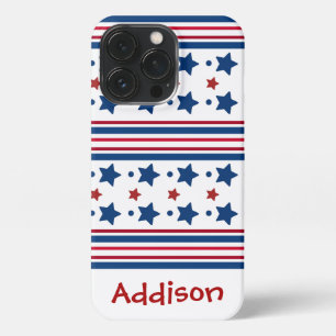 Funda Para iPhone 13 Pro 4 De Julio Patriótico Blanco Rojo Y Azul