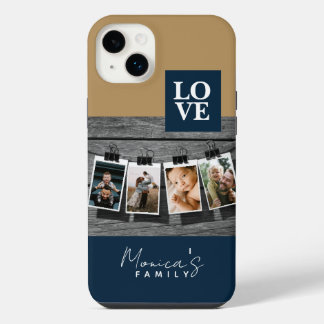 Funda Para iPhone 14 Plus 4 Fotos Colgando Minimalista Personalizable