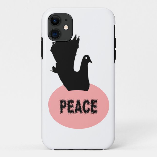 Funda para iPhone 5 de Black and Pink Peace Dove (Reverso)