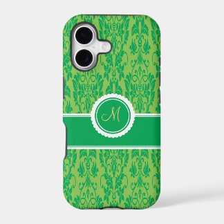 Funda para iPhone 5 de damasco monogramado en verd