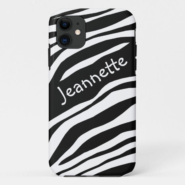 Funda para iPhone 5 de impresión de cebra blanca y (Reverso)