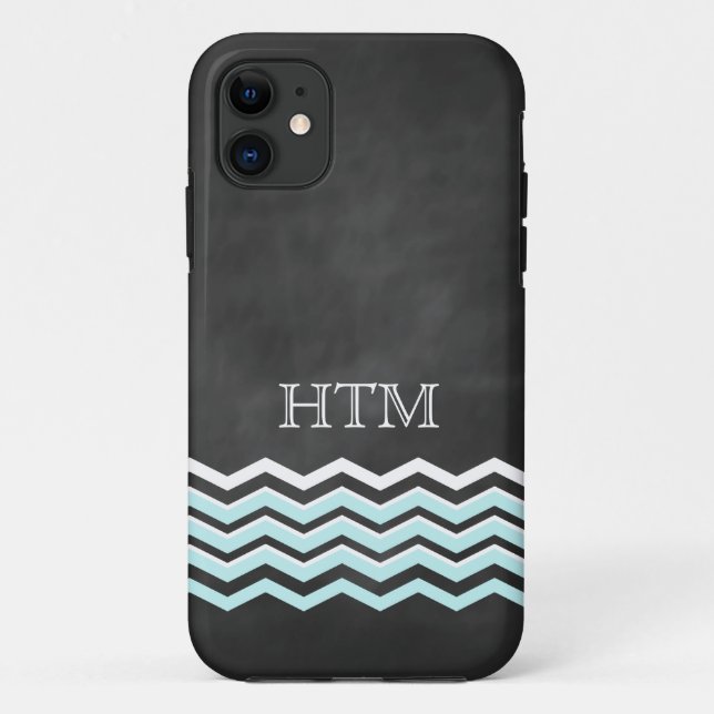 Funda para iPhone 5 de White & Turquoise Chevron (Reverso)