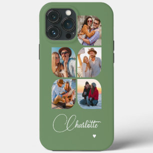 Funda Para iPhone 13 Pro Max 5 Foto Moderno Simple Nombre Personalizado