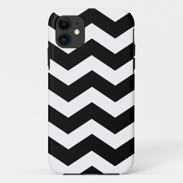Funda para iPhone 5 Funda de Chevron negro y blanc (Reverso)