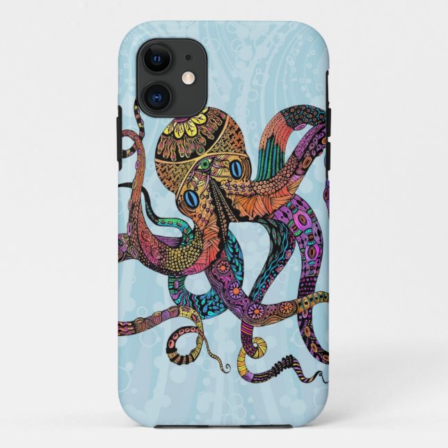 Funda para iPhone 5 Octopus eléctrico (Reverso)