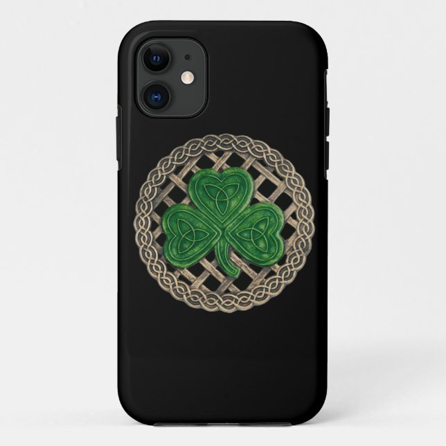 Funda para iPhone 5G Black Shamrock and Celtic Kno (Reverso)