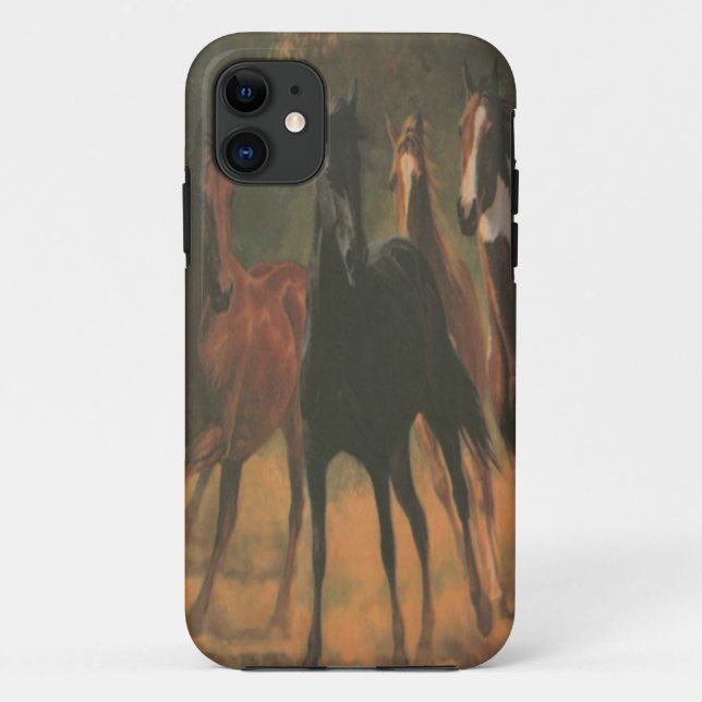 Funda para iPhone 5G de Caballos Salvajes (Reverso)