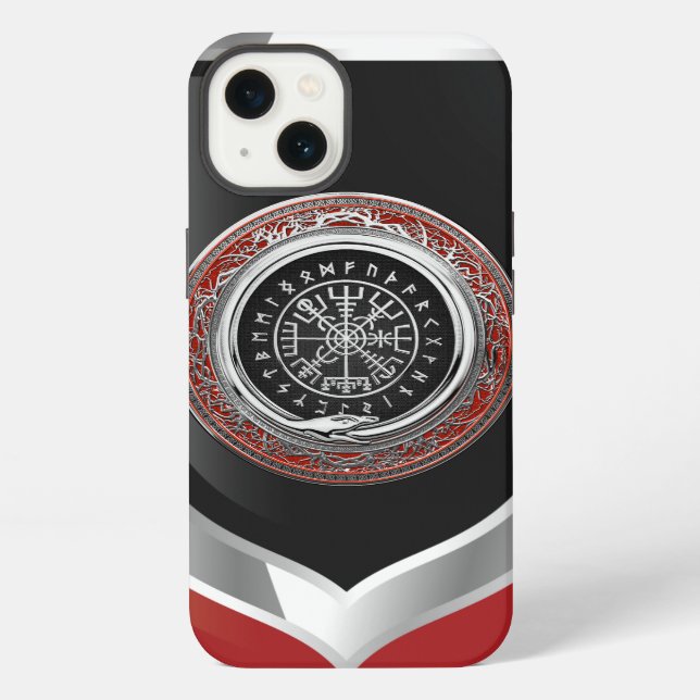 Funda Para iPhone [610] Vegvisir - Brújula Rúnica Mágica de Plata Vi (Reverso )