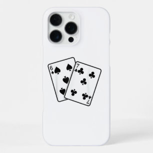 Funda Para iPhone 16 Pro Max 67 Cartas de Juego Meme Divertido Seis Siete