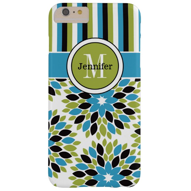 Funda para iPhone 6 Plus | Floral, franjas | Azul, (Reverso)