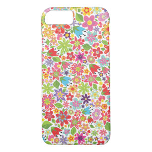 Funda para iPhone 7 con patrón de flores brillante