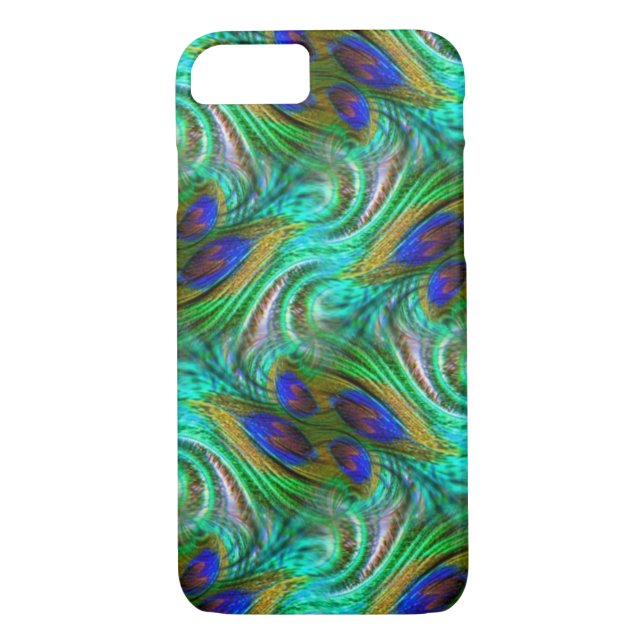 Funda para iPhone 7 con patrón Swirl Feather Feath (Reverso)