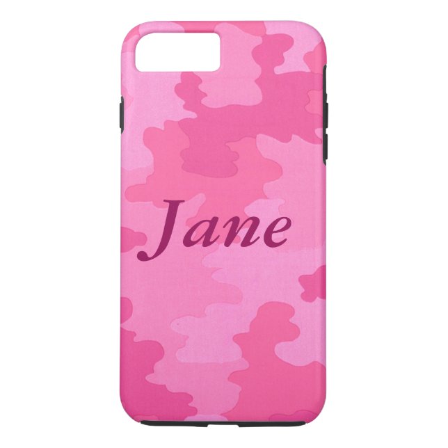 Funda para iPhone 7 de camuflaje Hot Pink personal (Reverso)