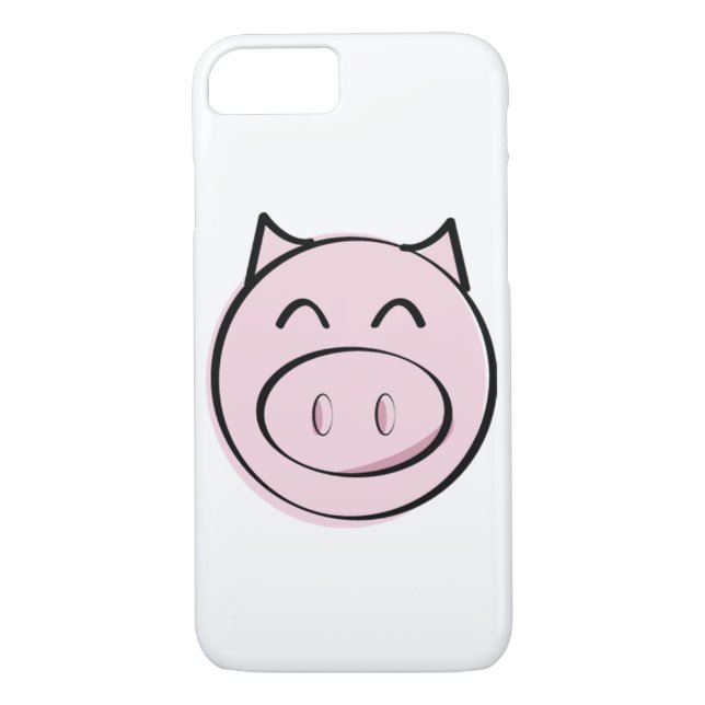 Funda para iPhone 7 de cerdo rosa (Reverso)