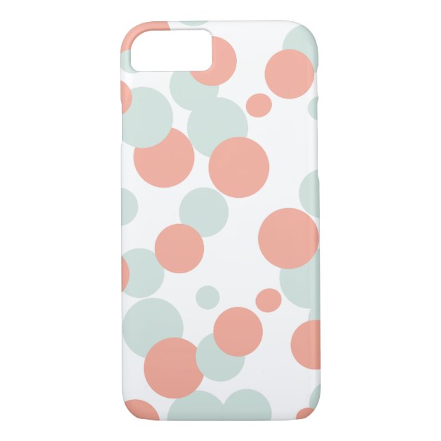 Funda para iPhone 7 de Coral & Mint Bubbles (Reverso)