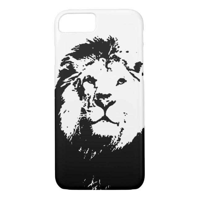 Funda para iPhone 7 de León Blanco y Negro (Reverso)