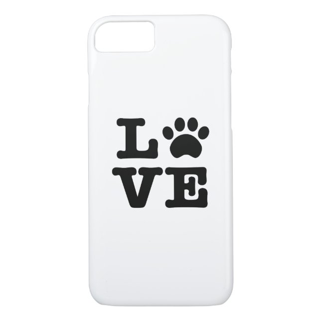 Funda para iPhone 7 de Love Paw Print (Reverso)