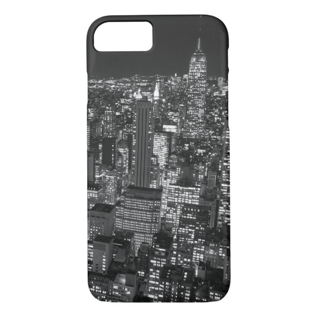 Funda para iPhone 7 de Manhattan en blanco y negro (Reverso)
