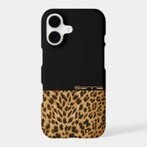 Funda para iPhone 7 de patrón negro y leopardo
