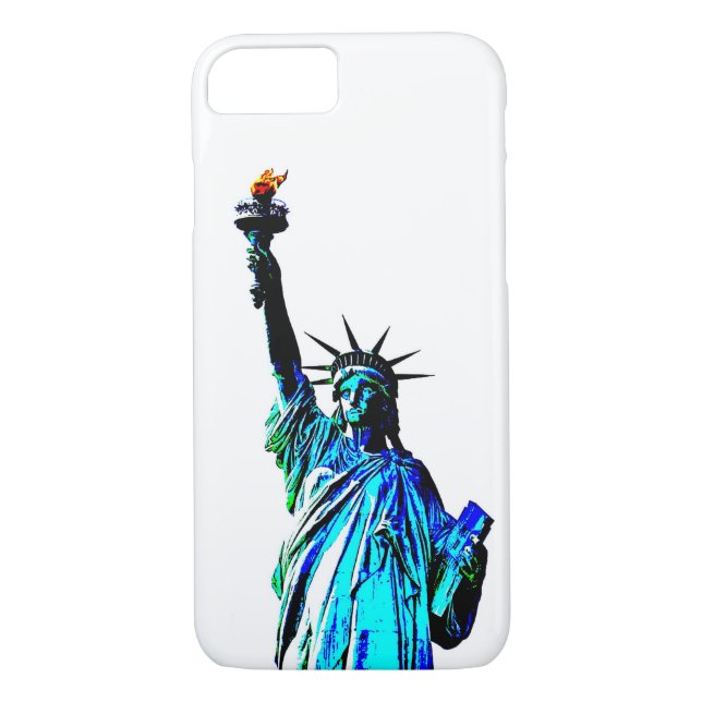Funda para iPhone 7 de Pop Art Lady Liberty (Reverso)